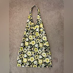 Halter flower mini dress